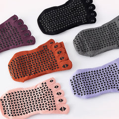 專業防滑運動襪:瑜伽、健身、舞蹈、普拉提專用五指長筒襪,提供您最佳運動體驗【免運費】