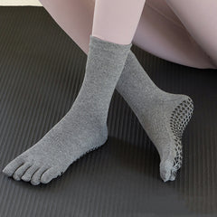 專業防滑運動襪:瑜伽、健身、舞蹈、普拉提專用五指長筒襪,提供您最佳運動體驗【免運費】