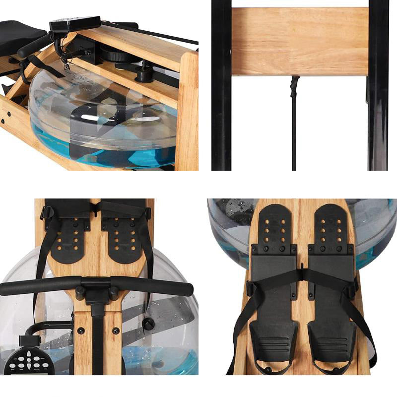 實木健身雙軌水阻划船機,家用有氧運動智能划船器 - Gustbay fitness Others