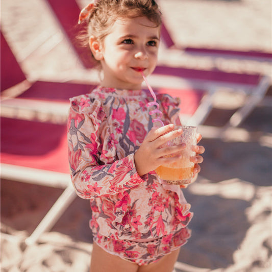 新款女童分體泳裝, 比基尼女童寶寶長袖防曬泳衣套裝兒童, 暑假游泳衣 - Gustbay Swim Others